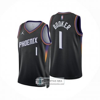 Camiseta Phoenix Suns Devin Booker NO 1 Statement 2025-26 Negro