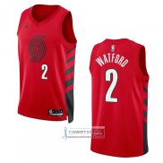 Camiseta Portland Trail Blazers Trendon Watford NO 2 Statement 2022-23 Rojo