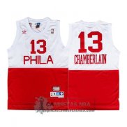Camiseta Retro 76ers Chamberlain Blanco Rojo
