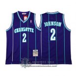 Camiseta Retro Hornets Johnson Purpura