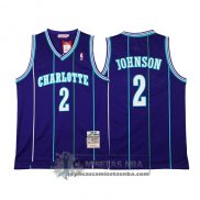 Camiseta Retro Hornets Johnson Purpura