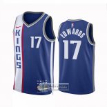 Camiseta Sacramento Kings Kessler Edwards NO 17 Ciudad 2023-24 Azul