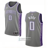 Camiseta Sacramento Kings Malik Monk NO 0 Ciudad 2022-23 Gris