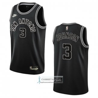 Camiseta San Antonio Spurs Keldon Johnson NO 3 Classic 2022-23 Negro