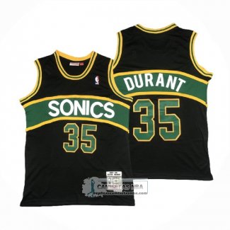 Camiseta Seattle SuperSonics Kevin Durant NO 35 Mitchell & Ness 2007-08 Negro