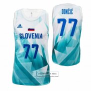 Camiseta Slovenia Luka Doncic NO 77 Tokyo 2021 Blanco