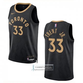 Camiseta Toronto Raptors Gary Trent JR. NO 33 Ciudad 2022-23 Negro