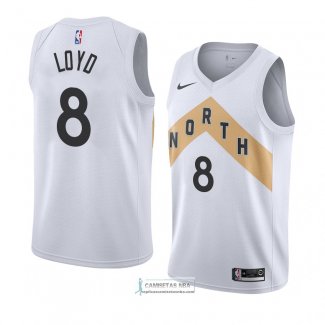 Camiseta Toronto Raptors Jordan Loyd Ciudad 2018 Blanco