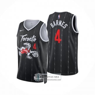 Camiseta Toronto Raptors Scottie Barnes NO 4 Ciudad 2025-26 Negro
