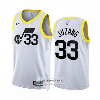 Camiseta Utah Jazz Johnny Juzang NO 33 Association 2022-23 Blanco