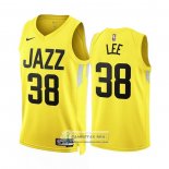 Camiseta Utah Jazz Saben Lee NO 38 Icon 2022-23 Amarillo