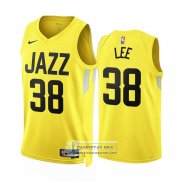 Camiseta Utah Jazz Saben Lee NO 38 Icon 2022-23 Amarillo