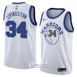 Camiseta Warriors Shaun Livingston Hardwood Classic 2017-18 Blan