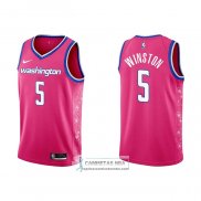 Camiseta Washington Wizards Cassius Winston NO 5 Ciudad 2022-23 Rosa