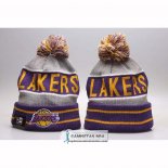 Gorro Beanie Los Angeles Lakers New Era Gris Violeta