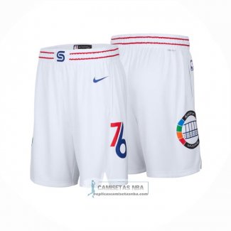 Pantalone Philadelphia 76ers Ciudad 2024-25 Blanco