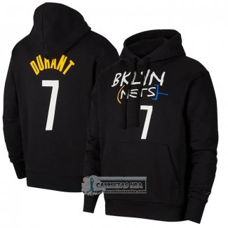 Sudaderas con Capucha Brooklyn Nets Kevin Durant Ciudad 2020-21 Negro