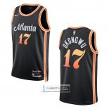 Camiseta Atlanta Hawks Onyeka Okongwu NO 17 Ciudad 2022-23 Negro