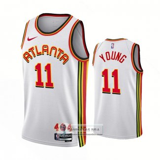 Camiseta Atlanta Hawks Trae Young NO 11 Association 2022-23 Blanco