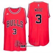 Camiseta Autentico Bulls Wade Rojo