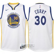 Camiseta Nino Warriors Curry 2017-18 Blanco