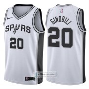 Camiseta Autentico Spurs Ginobili 2017-18 Blanco