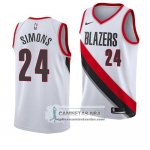 Camiseta Blazers Anfernee Simons Association 2018 Blanco