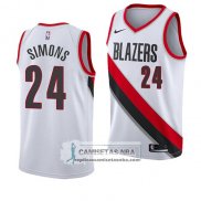 Camiseta Blazers Anfernee Simons Association 2018 Blanco