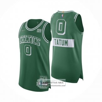 Camiseta Boston Celtics Jayson Tatum NO 0 Ciudad Autentico Verde