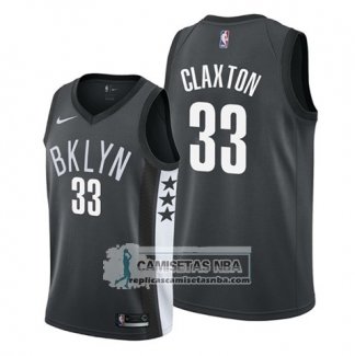 Camiseta Brooklyn Nets Nicolas Claxton Statement 2019-20 Negro