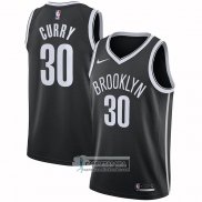 Camiseta Brooklyn Nets Seth Curry NO 30 Icon 2021-22 Negro