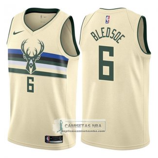 Camiseta Bucks Eric Bledsoe Ciudad 2017-18 Crema