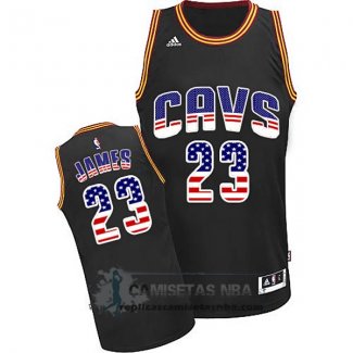 Camiseta Cavaliers Bandera Americana James Negro