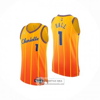 Camiseta Charlotte Hornets LaMelo Ball NO 1 Ciudad Authentic 2025-26 Naranja