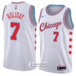 Camiseta Chicago Bulls Justin Holiday Ciudad 2018 Blanco