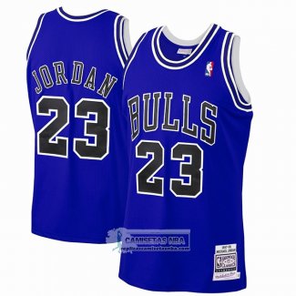 Camiseta Chicago Bulls Michael Jordan NO 23 Mitchell & Ness 1997-98 Azul2
