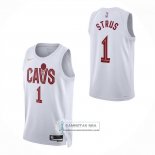 Camiseta Cleveland Cavaliers Max Strus NO 1 Asociacion 2025-26 Blanco
