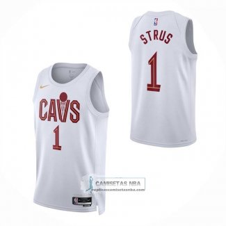 Camiseta Cleveland Cavaliers Max Strus NO 1 Asociacion 2025-26 Blanco