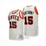 Camiseta Denver Nuggets Carmelo Anthony NO 15 Mitchell & Ness 2006-07 Blanco1
