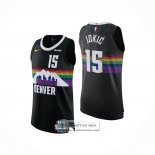 Camiseta Denver Nuggets Nikola Jokic NO 15 Ciudad Authentic 2025-26 Negro