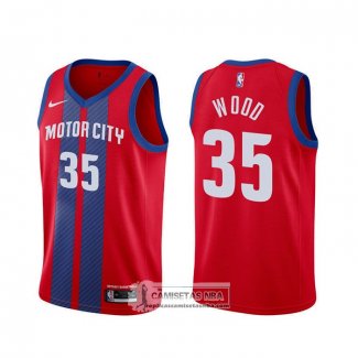 Camiseta Detroit Pistons Christian Wood Ciudad Rojo