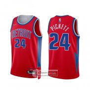 Camiseta Detroit Pistons Jamorko Pickett NO 24 Ciudad 2021-22 Rojo