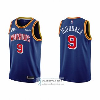 Camiseta Golden State Warriors Andre Iguodala NO 9 75th Anniversary Azul