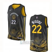 Camiseta Golden State Warriors Andrew Wiggins NO 22 Ciudad 2022-23 Negro