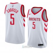 Camiseta Houston Rockets Bruno Caboclo Association 2018 Blanco