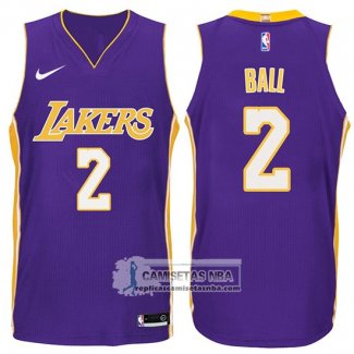 Camiseta Lakers Lonzo Ball 2017-18 Violeta