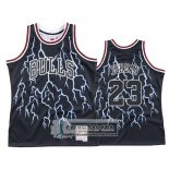 Camiseta Lightning Chicago Bulls Michael Jordan Negro