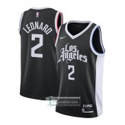 Camiseta Los Angeles Clippers Kawhi Leonard Ciudad 2020-21 Negro