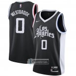 Camiseta Los Angeles Clippers Russell Westbrook NO 0 Ciudad Negro