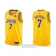 Camiseta Los Angeles Lakers Carmelo Anthony NO 7 75th Anniversary 2021-22 Amarillo